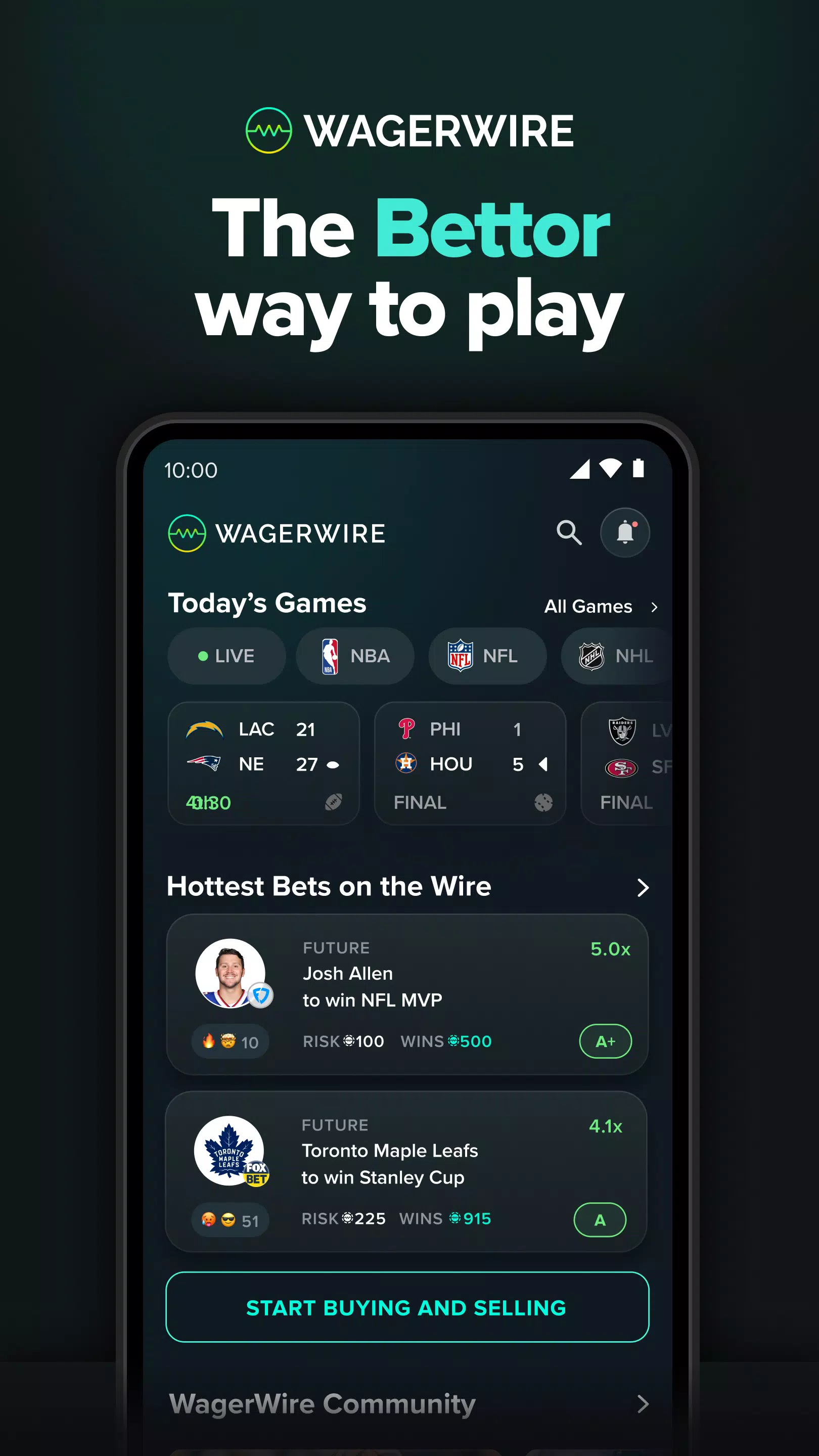 WagerWire スクリーンショット 1