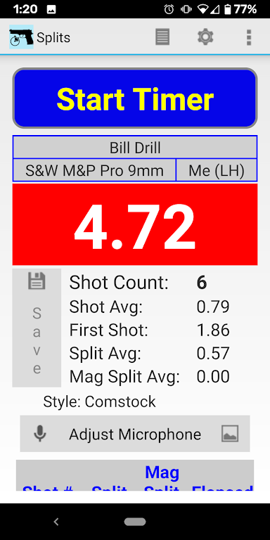 Splits - Shot Timer Скриншот 1