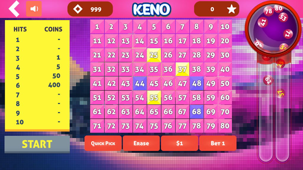 Cleo Keno - Free Keno Game スクリーンショット 1