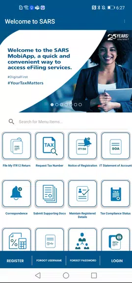 SARS Mobile eFiling ဖန်သားပြင်ဓာတ်ပုံ 1