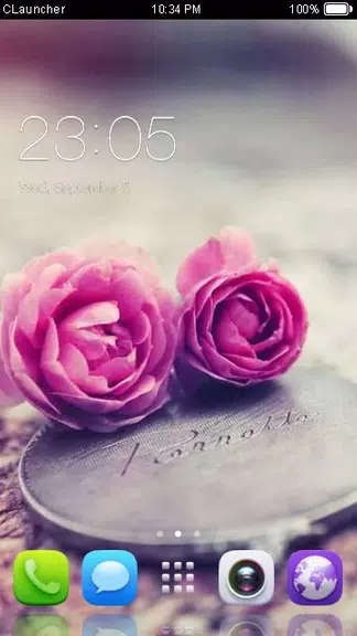 Pink Roses Theme C Launcher Скриншот 1