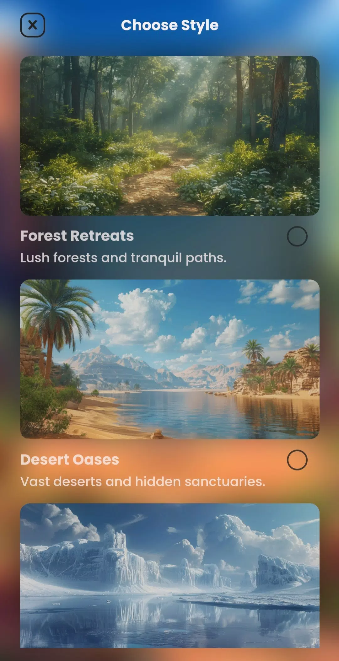 AI Landscape Generator App Ảnh chụp màn hình 4