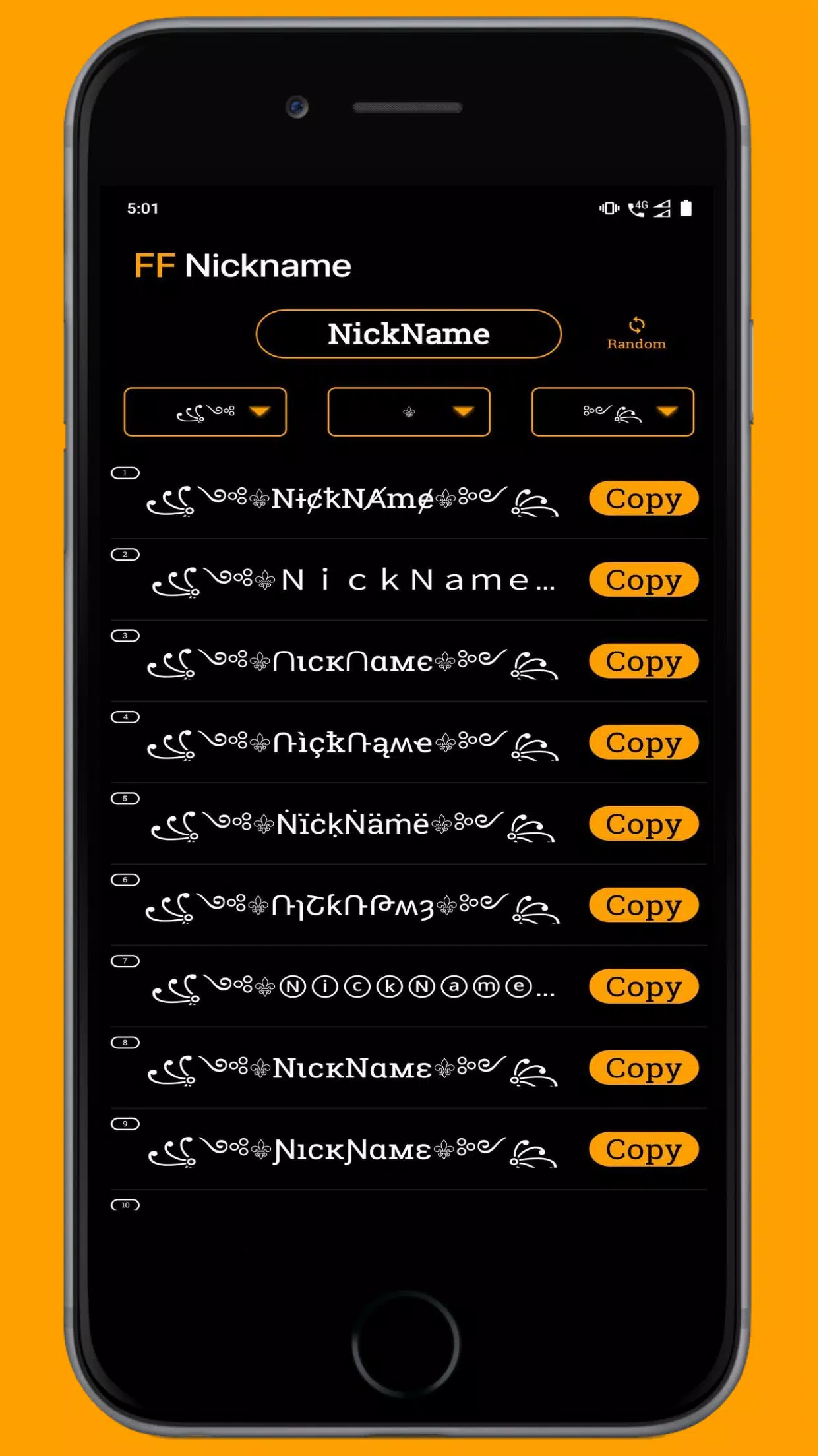 FF Name Creator - Nickname Generator For Games Schermafbeelding 2