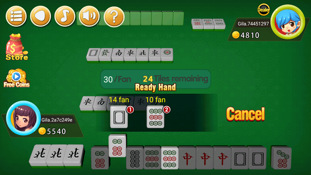 Mahjong 2P: competition Скриншот 3