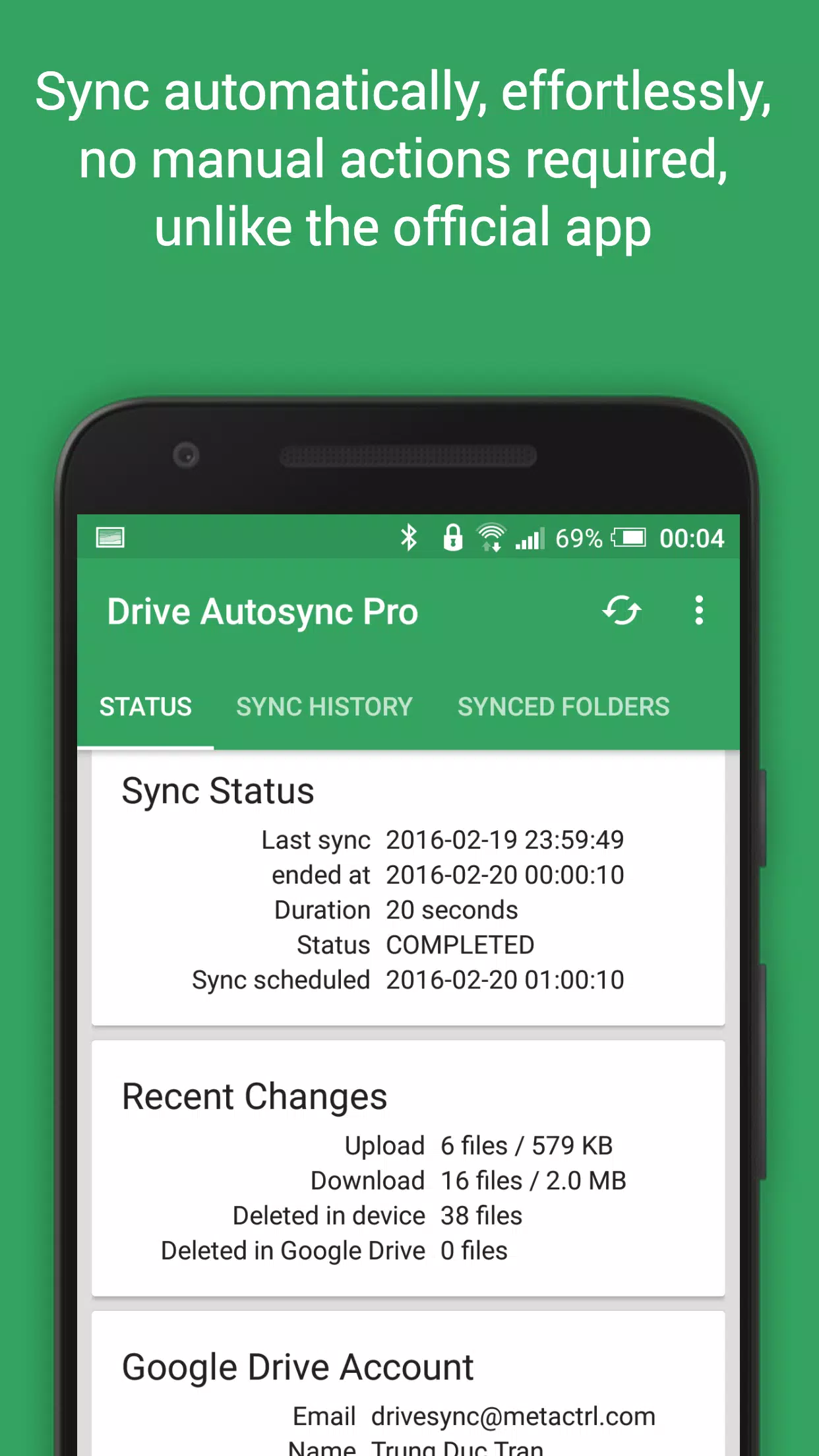 Autosync for Google Drive Screenshot 2