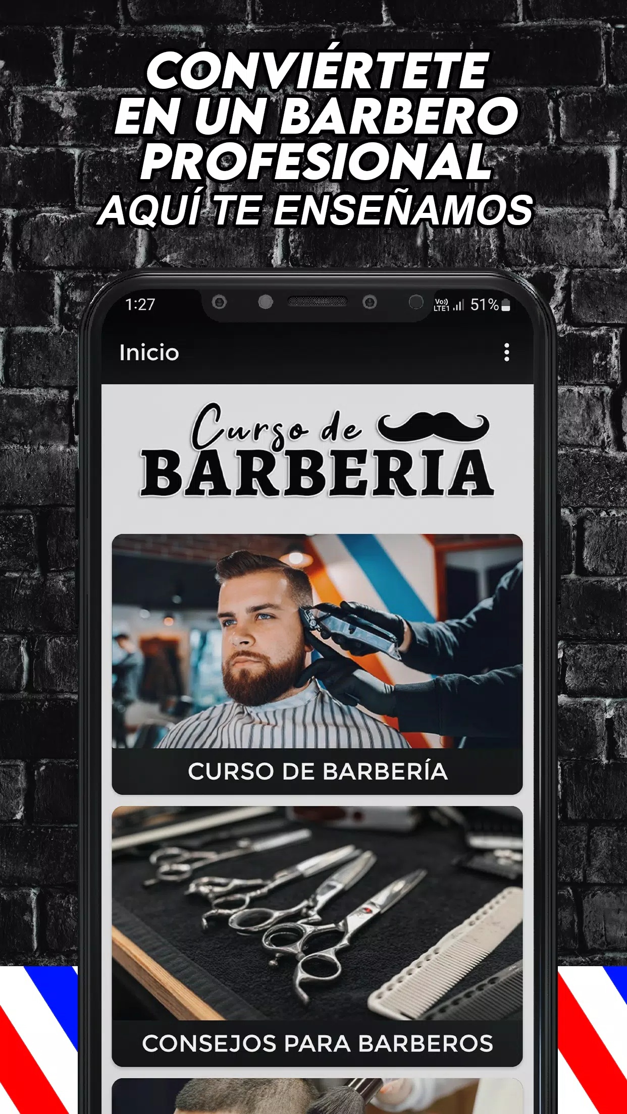 Curso de Barberia y Peluquería Tangkapan skrin 1