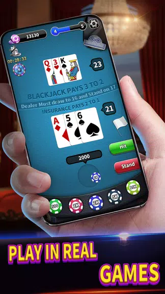 BlackJack 21 lite offline game スクリーンショット 1