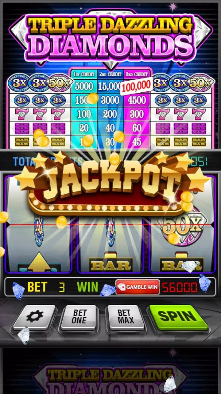 Triple Dazzling Diamonds Slots Captura de tela 2