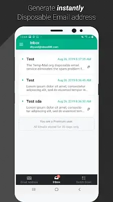 Temp Mail - Temporary Email ဖန်သားပြင်ဓာတ်ပုံ 2