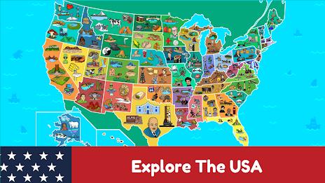 USA Map Kids Geography Games Capture d'écran 1