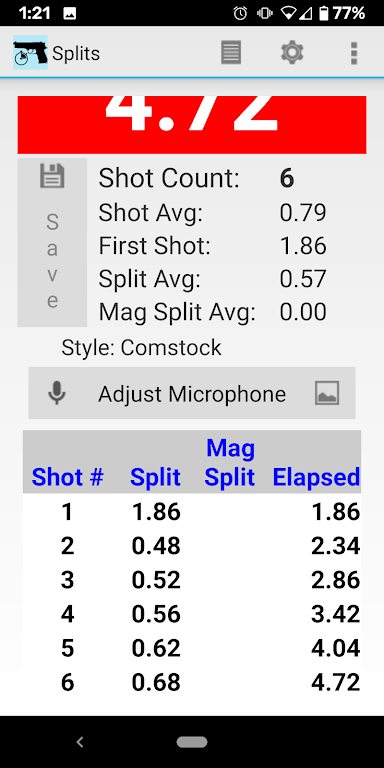 Splits - Shot Timer Скриншот 2