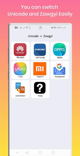 Unicode ⇄ Zawgyi Ảnh chụp màn hình 1