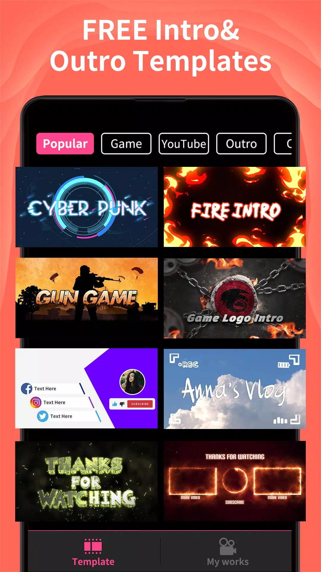 Intro Maker -video intro outro Captura de tela 1