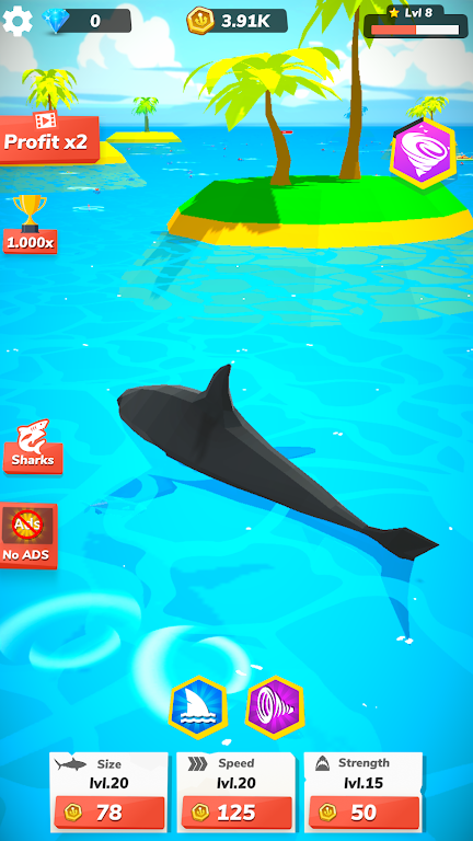 Idle Shark World - Tycoon Game 스크린샷 1