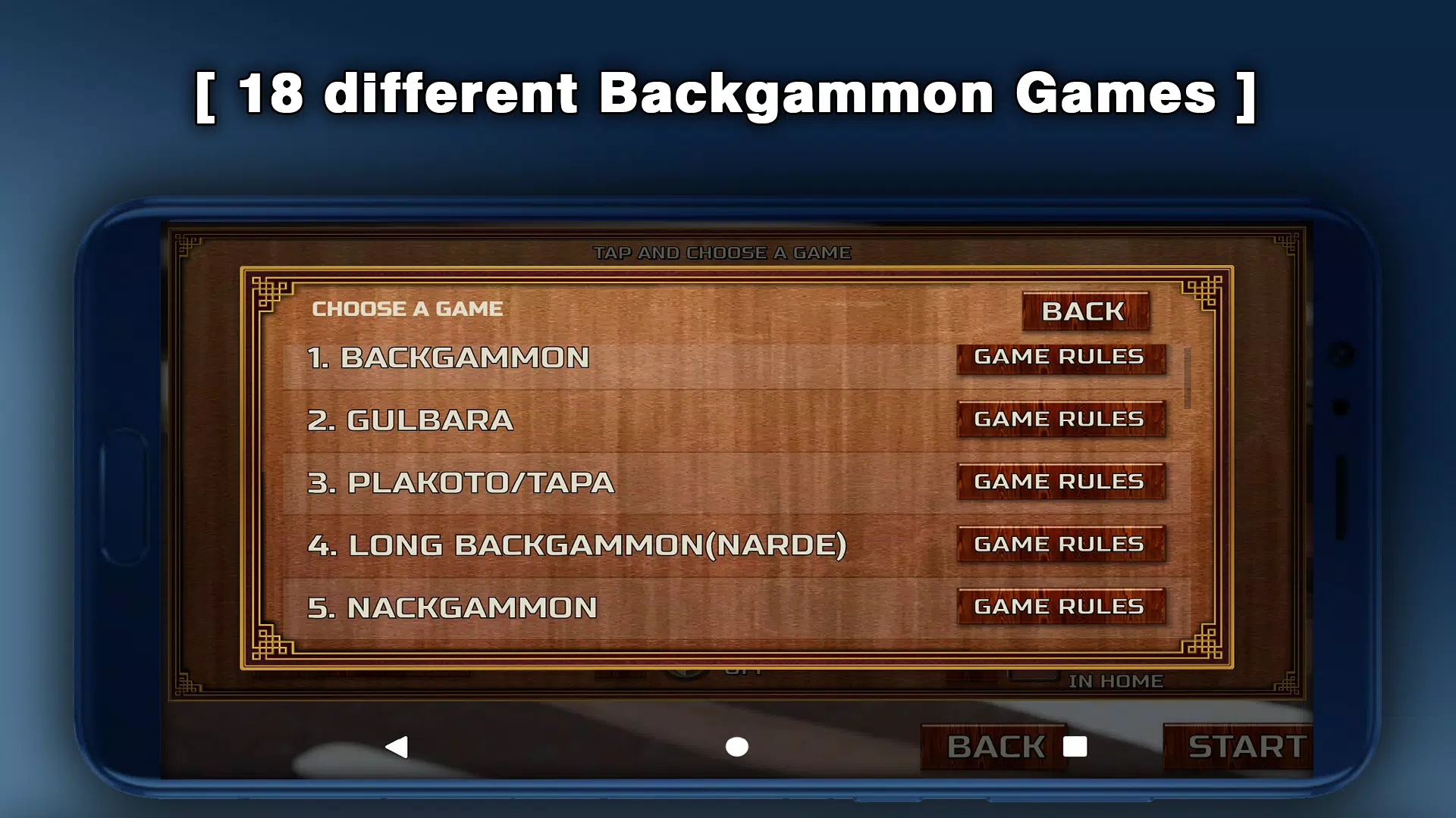 Schermata Backgammon Games : +18 2