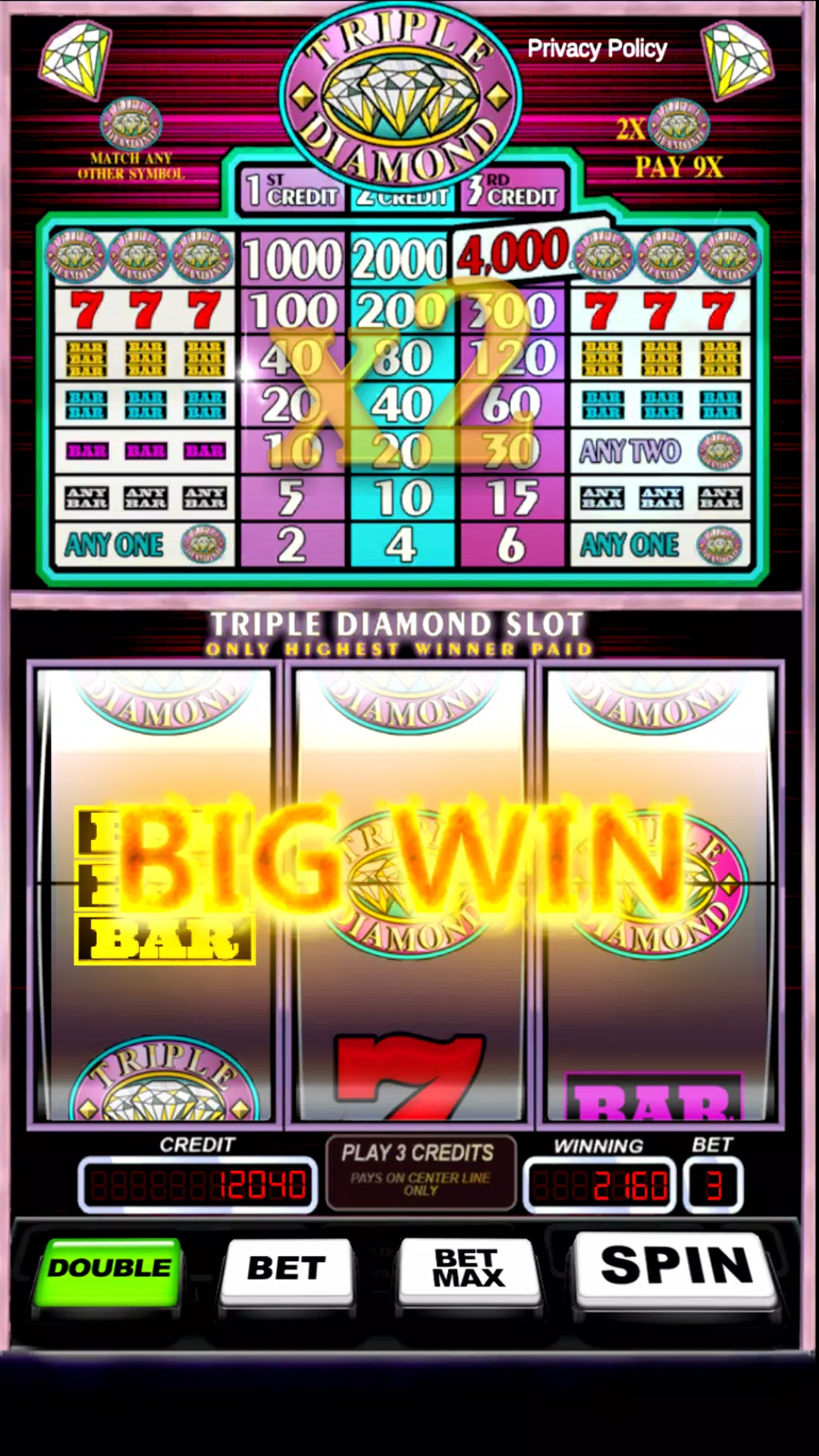 Triple Pay Diamond Slot スクリーンショット 1