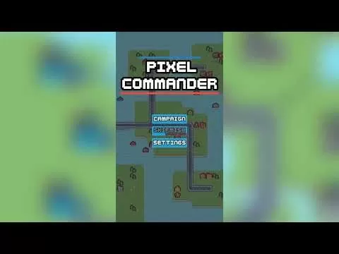 Pixel Commander gameplay screenshot showing tactical battle map