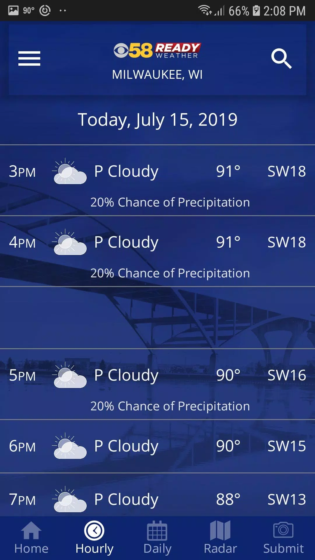 CBS 58 Ready Weather ဖန်သားပြင်ဓာတ်ပုံ 3