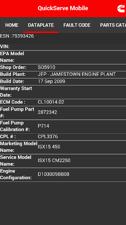 Cummins QuickServe Mobile Captura de pantalla 3