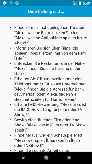 Befehle für Echo Dot Zrzut ekranu 4