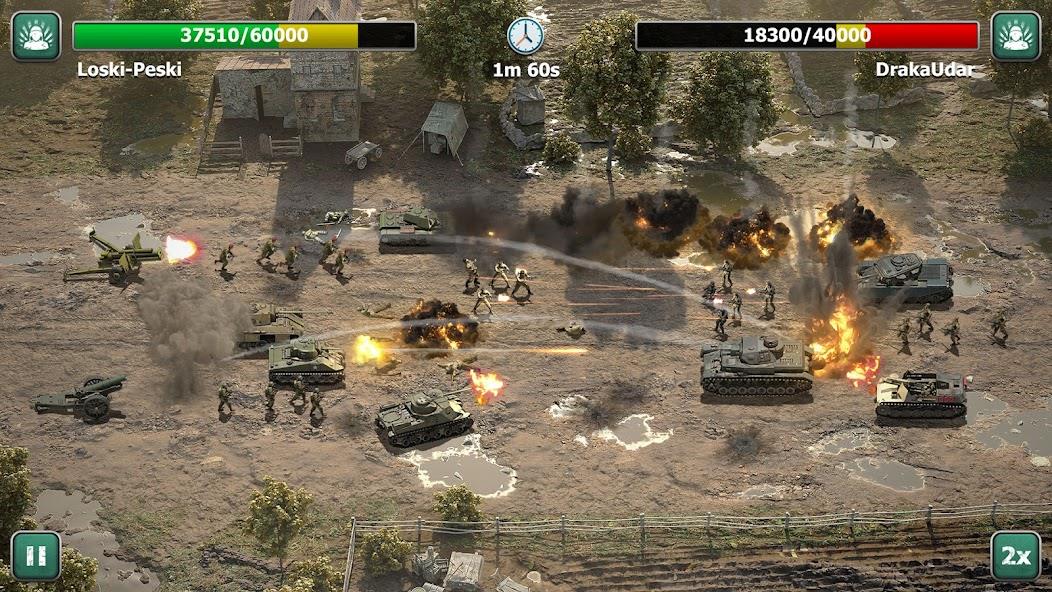 Heroes of War: Idle army game Mod Schermafbeelding 4