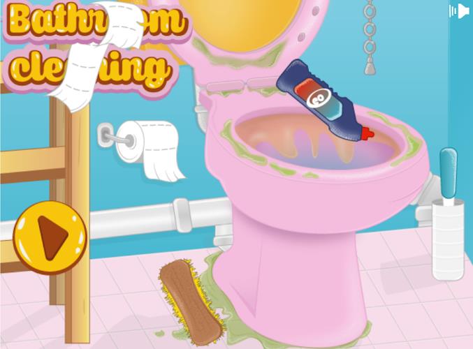 Girls bathroom cleaning games Ekran Görüntüsü 1