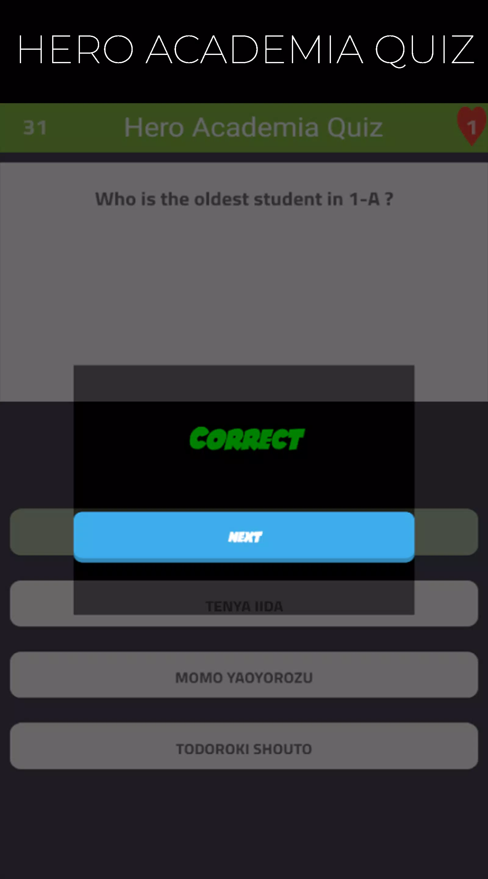 Quiz Game for Hero Academia Capture d'écran 2