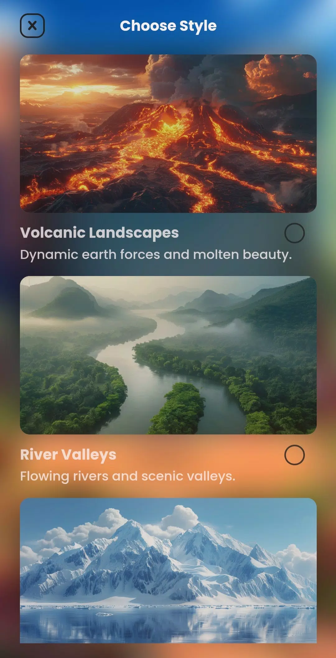 AI Landscape Generator App Ảnh chụp màn hình 1