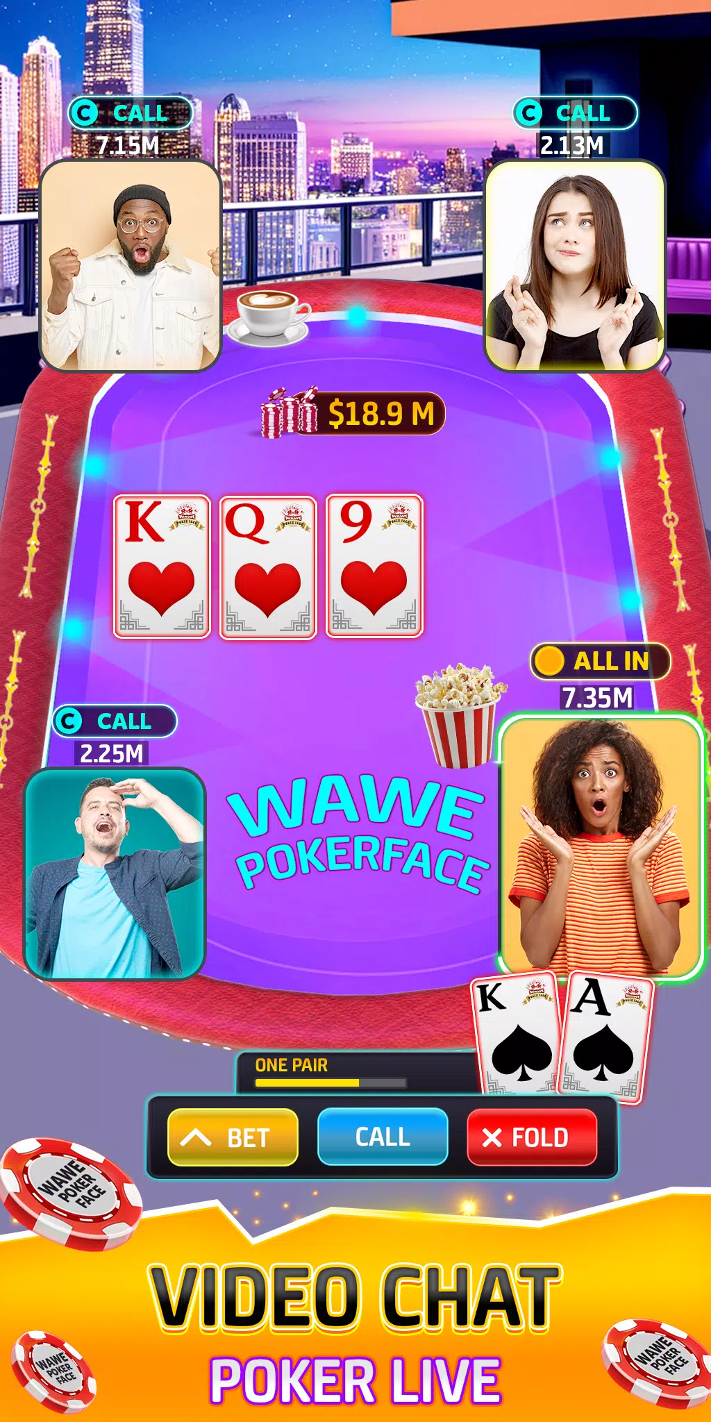 Wawe Poker Face - Holdem Poker Capture d'écran 3