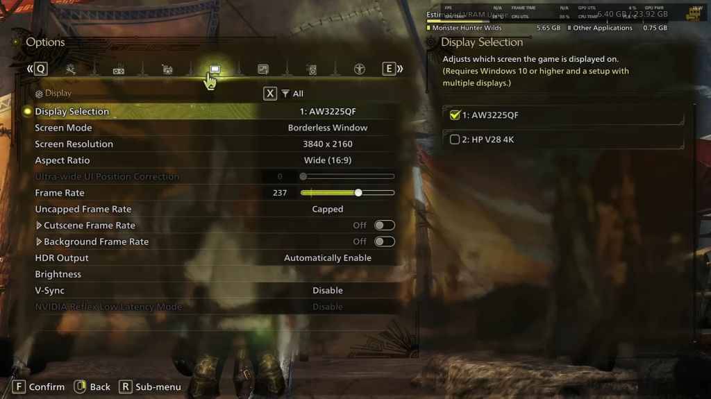 Tangkapan Tangkapan Tetapan Paparan di Monster Hunter Wilds