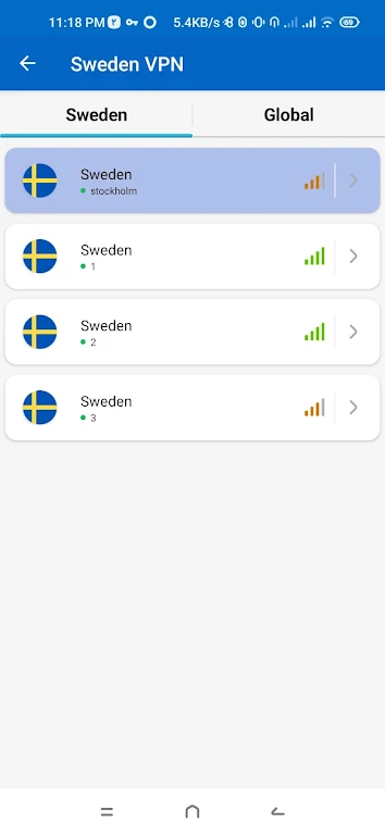 Sweden VPN - Fast & Secure Schermafbeelding 1