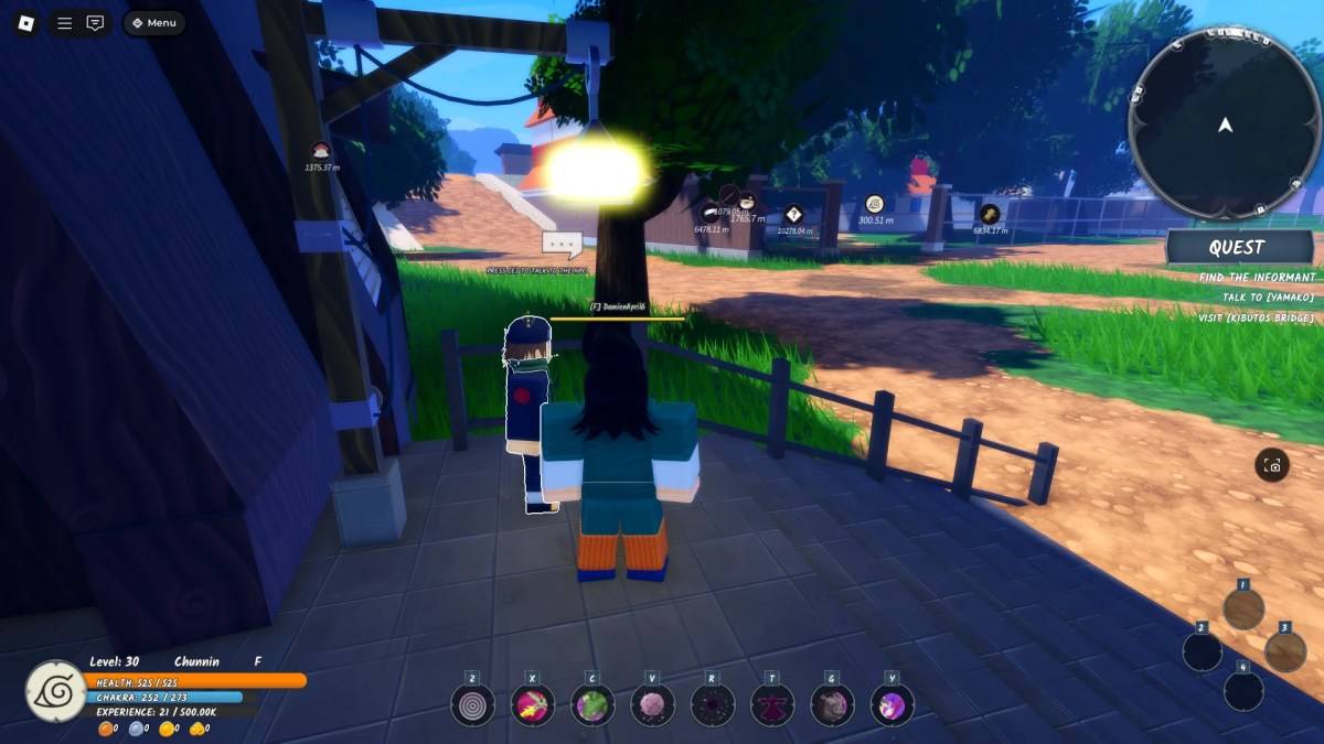 肯瑪NPC的位置在Ninja Time Roblox體驗的忍者學院旁邊