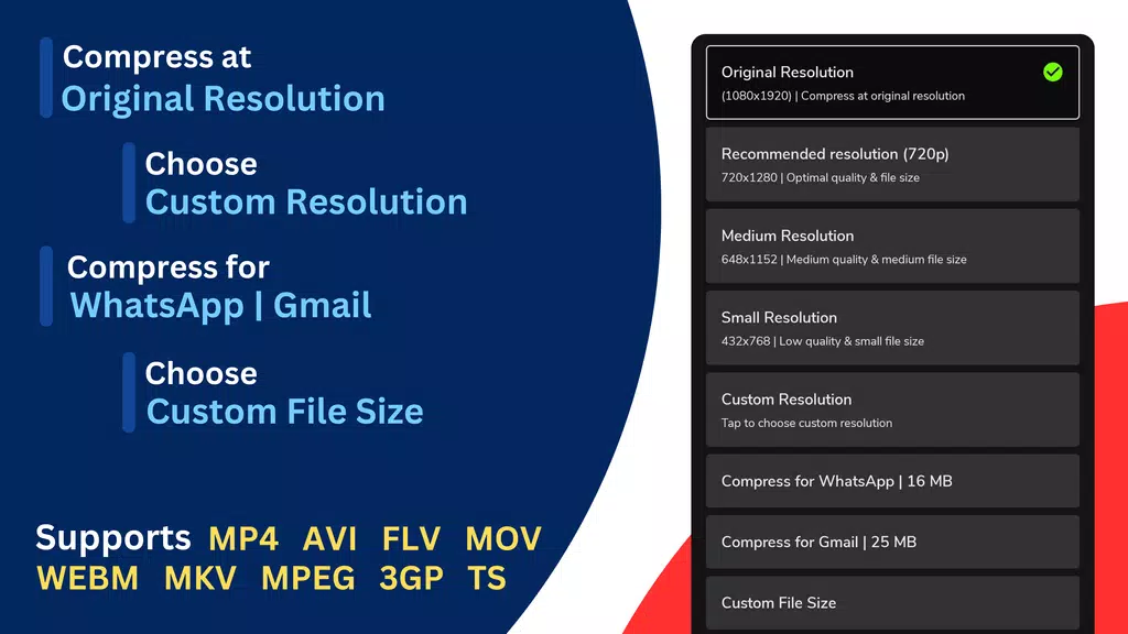 Reduce & compress video size Capture d'écran 2