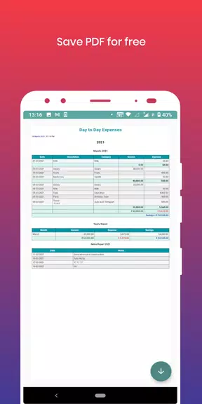 Day-to-day Expenses Screenshot 2