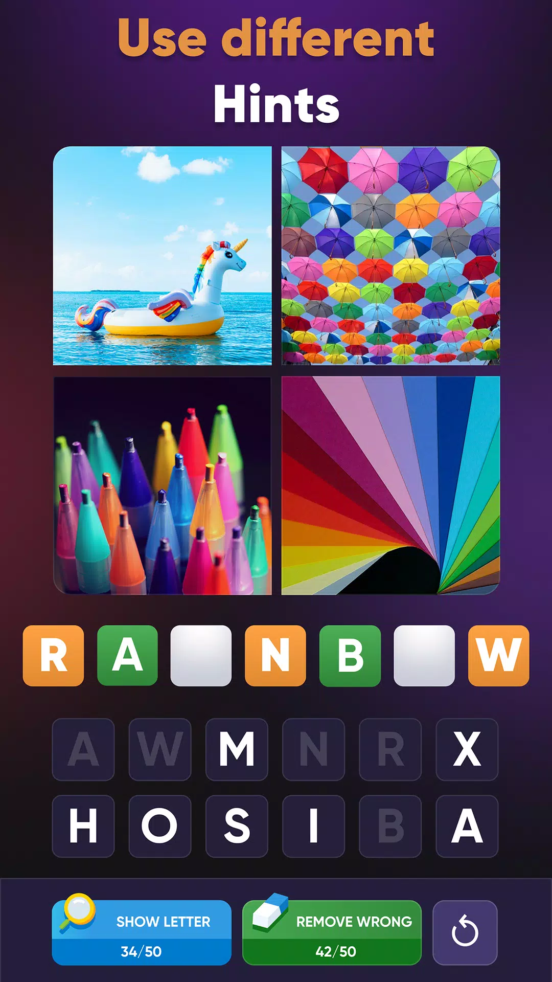 4 Pics Association Word Puzzle Captura de pantalla 2