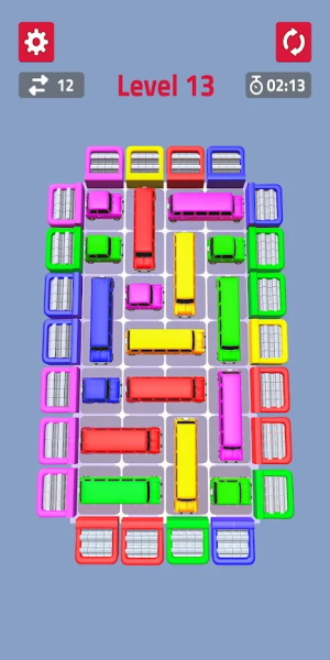 Color Cars Slide Puzzle Game Скриншот 1