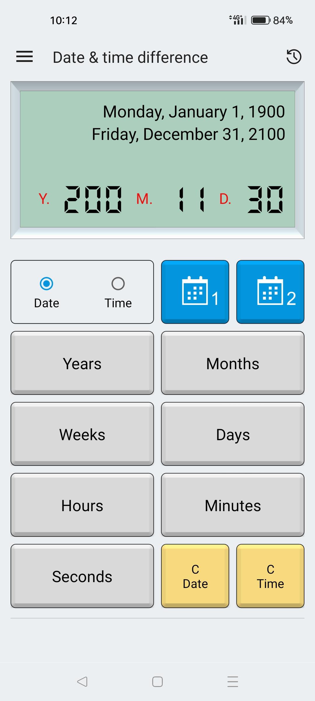 Date & time calculator Captura de pantalla 4