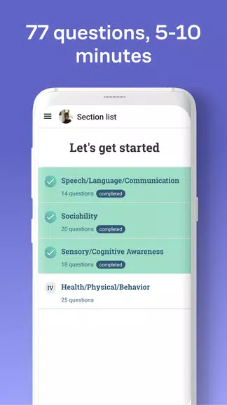 Schermata Autism Evaluation Checklist 2