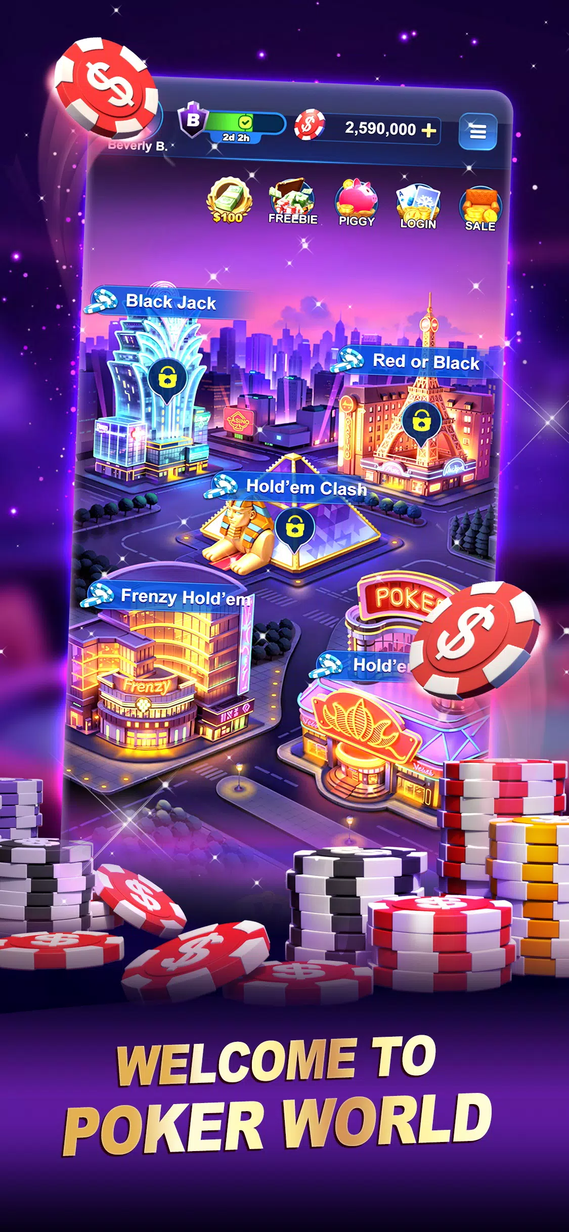 Poker World-Hold'em Frenzy Screenshot 1
