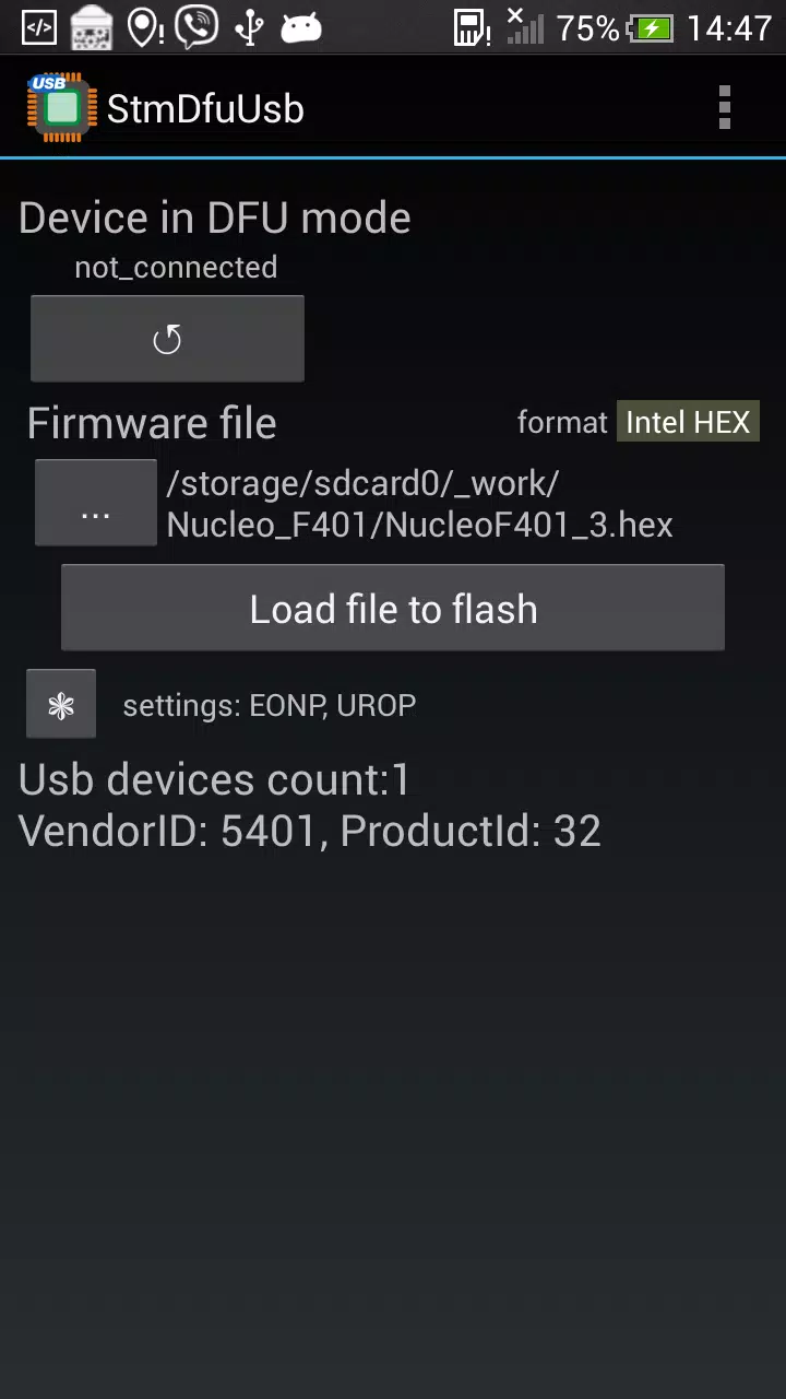 StmDfuUsb Screenshot 1