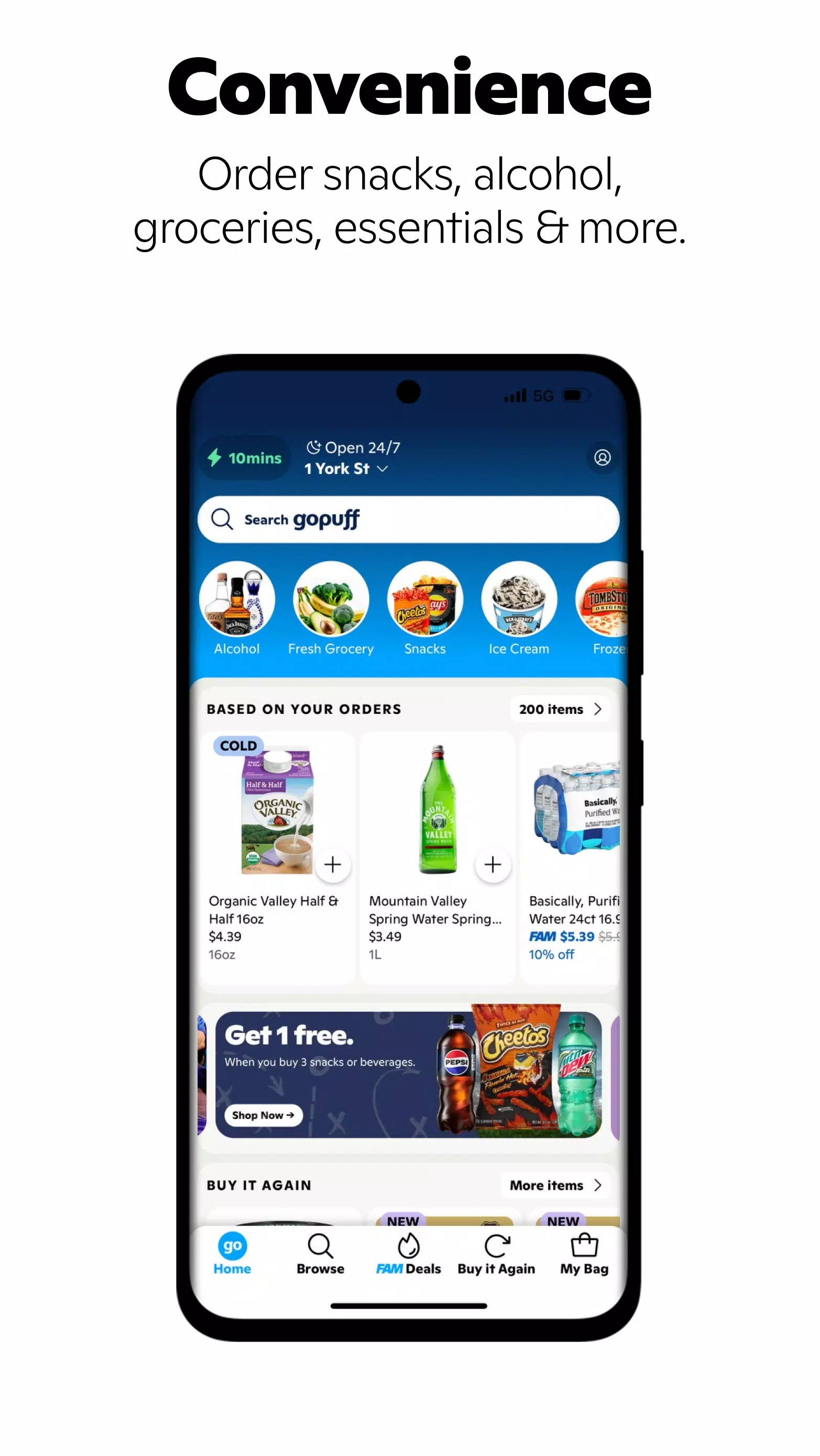 Gopuff—Alcohol & Food Delivery Captura de tela 2