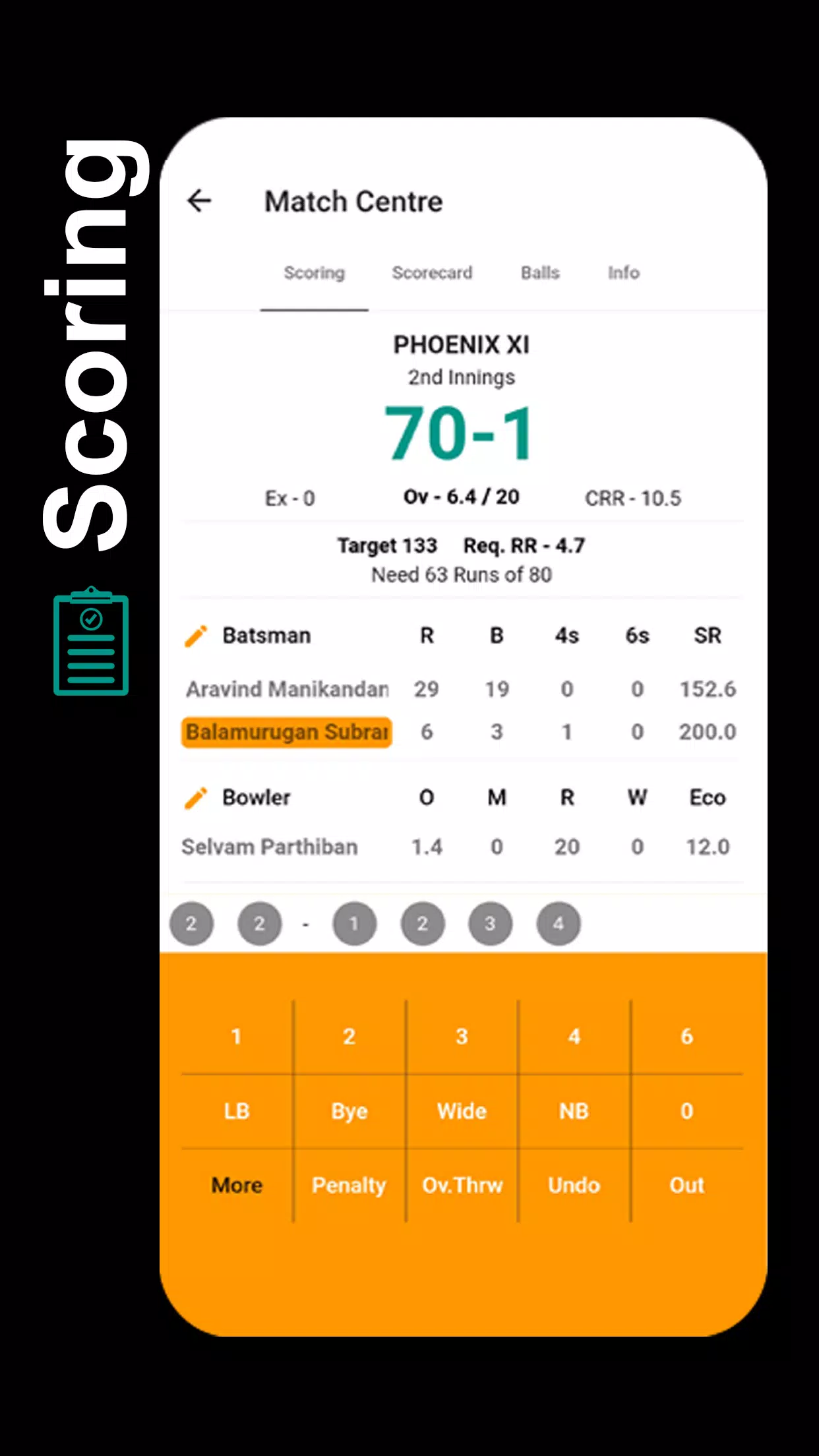 Schermata STUMPS - The Cricket Scorer 1