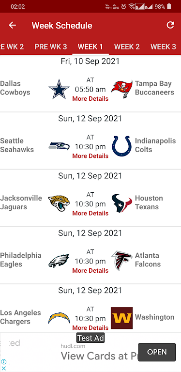NFL 2024 Schedule Scores 스크린샷 3