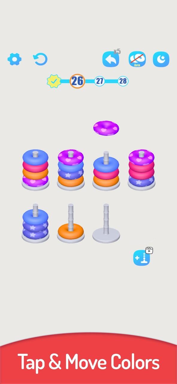 3D Color Sort Hoop Stack スクリーンショット 1