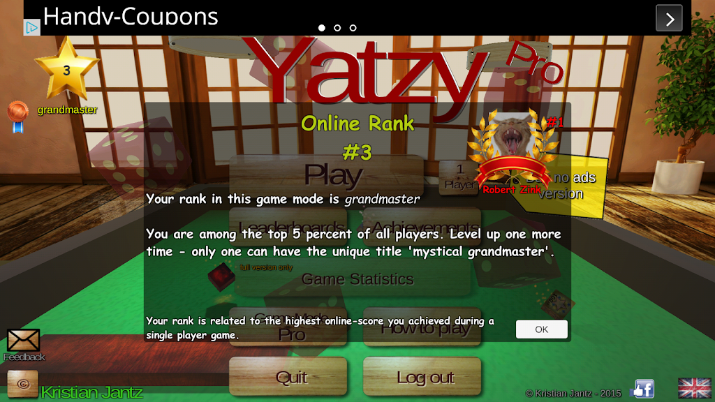 Yatzy 3D 스크린샷 2