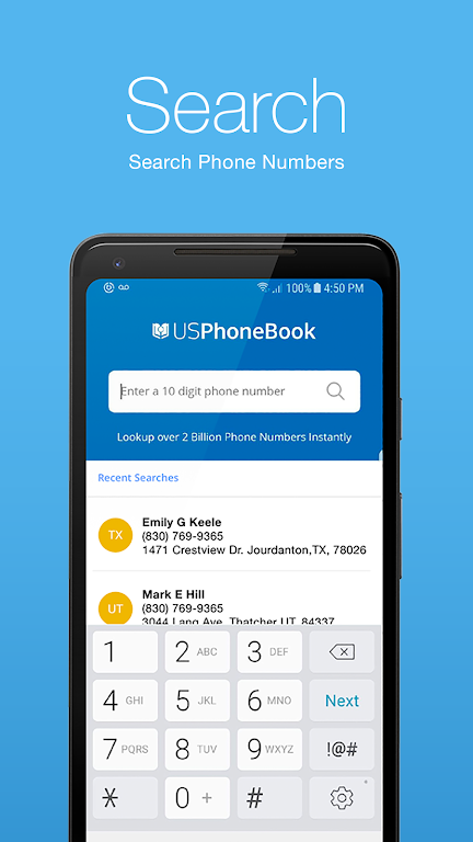 USPhoneBook Tangkapan skrin 1