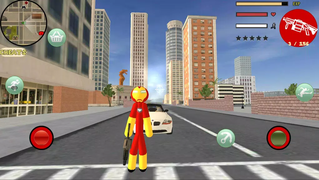 Iron Stickman Rope Hero Gangst Capture d'écran 1