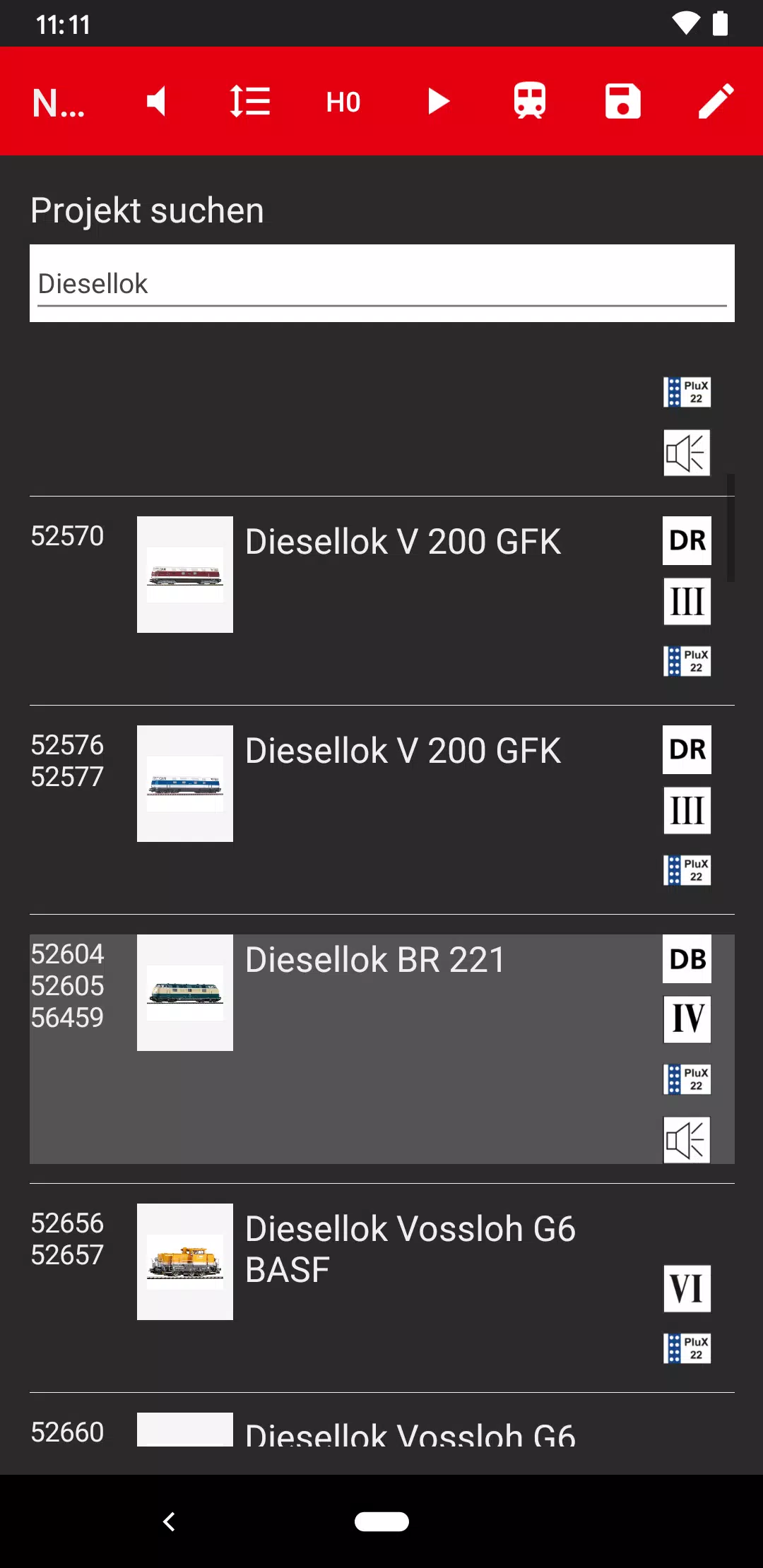 Schermata PIKO SmartProgrammer App 2