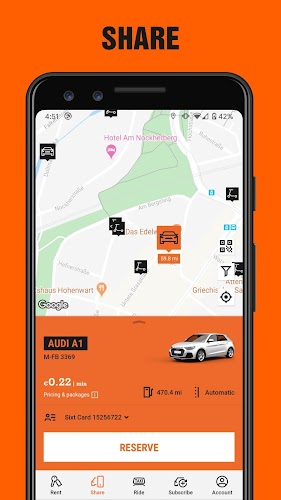 SIXT rent. share. ride. plus. ภาพหน้าจอ 3