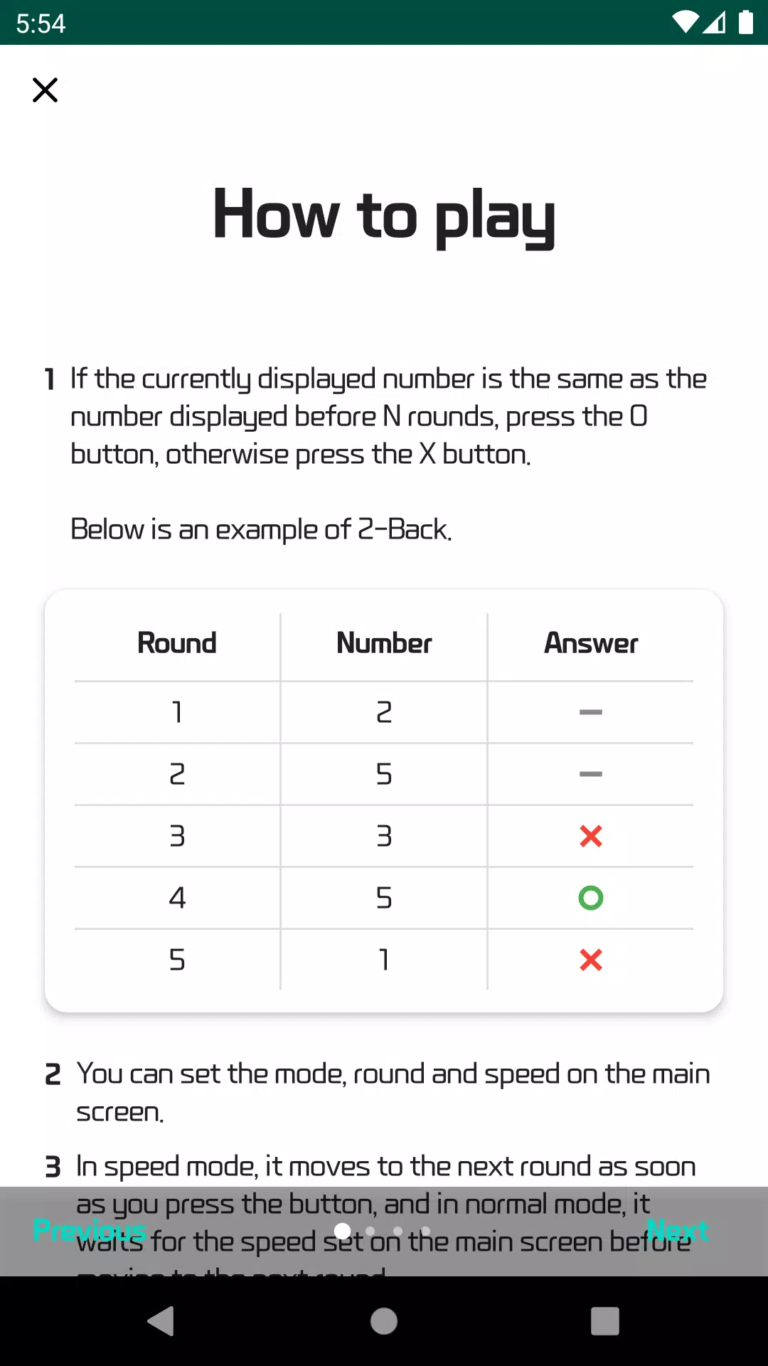 N-Back - Brain Training Screenshot 1